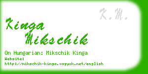 kinga mikschik business card